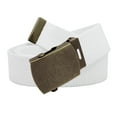 thumbnail image 1 of Men's Classic Antique Gold Military Slider Belt Buckle with Canvas Web Belt Small White, 1 of 3