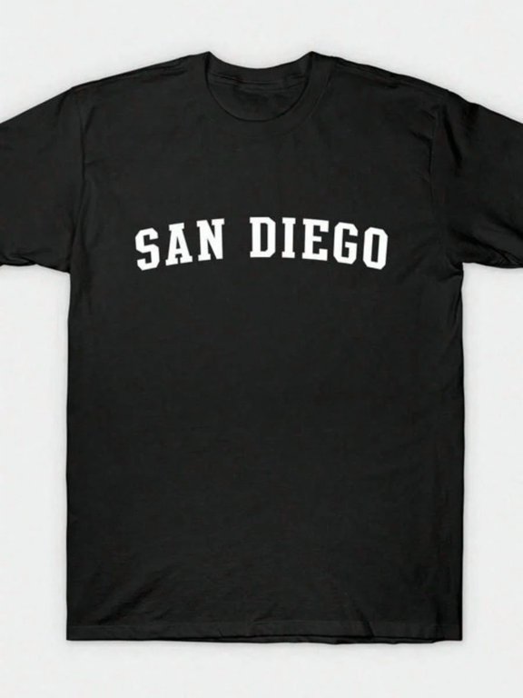 Men's Classic Athletic San Diego California Graphic Crewneck T-Shirt