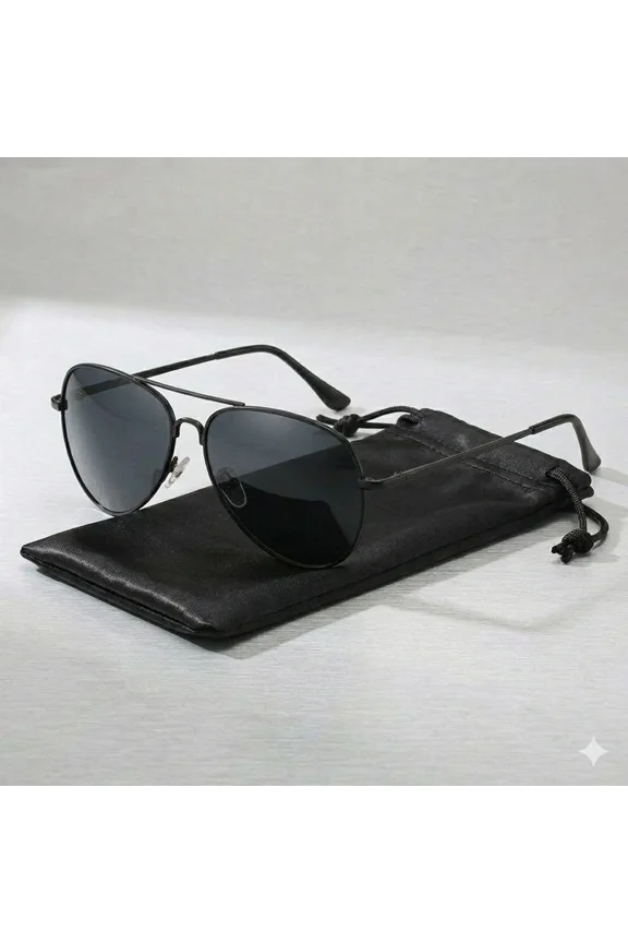 Men's Classic Aviator Polarized Sunglasses Metal Frame Double Bridge Pilot Style