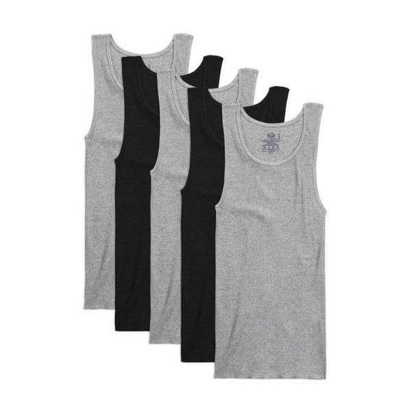 Men's Classic Black and Gray A-Shirts, 5 Pack