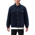 thumbnail image 1 of Men’s Classic Blue Button Up Casual Jean Sherpa Lined Cotton Denim Jacket (Dark Blue, 2XL), 1 of 3
