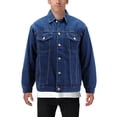 thumbnail image 1 of Men’s Classic Blue Button Up Casual Jean Sherpa Lined Cotton Denim Jacket (Medium Blue, 2XL), 1 of 3