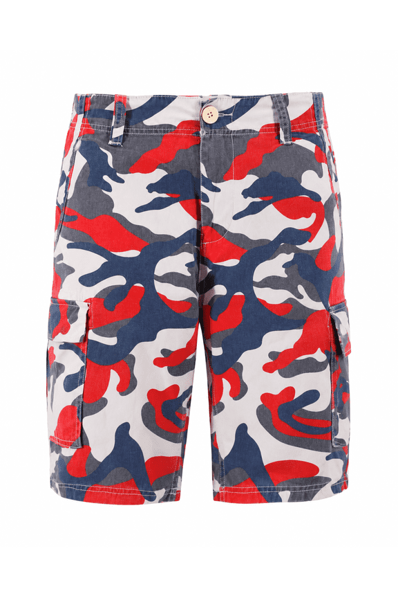 Men's Classic Camouflage Multi Pocket Cotton Camo Army Cargo Shorts (Tangerine, 34)