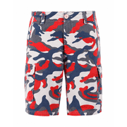 Mens Classic Camouflage Multi Pocket Cotton Camo Army Cargo Shorts Tangerine, 34