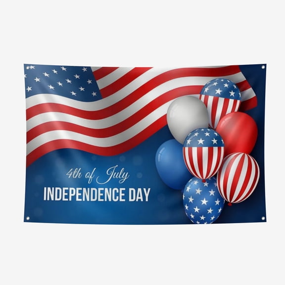 July 4th Thickened Polyester Background Cloth - Heat Transfer Printing HD non-Fading Indoor And Outdoor Wear-Resistant Decorative Cloth 3.6*5.9FT/110*180CM
