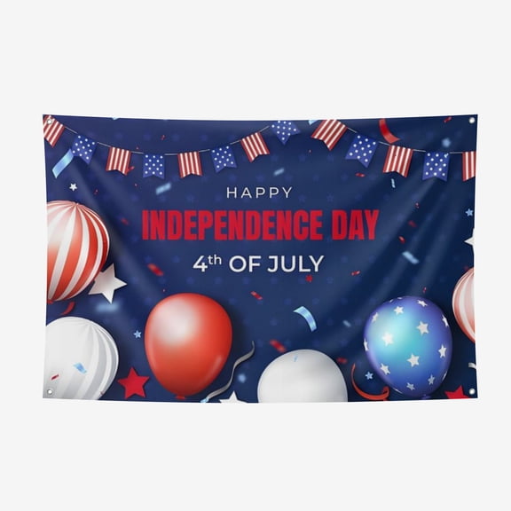 July 4th Thickened Polyester Background Cloth - Heat Transfer Printing HD non-Fading Indoor And Outdoor Wear-Resistant Decorative Cloth 3.6*5.9FT/110*180CM