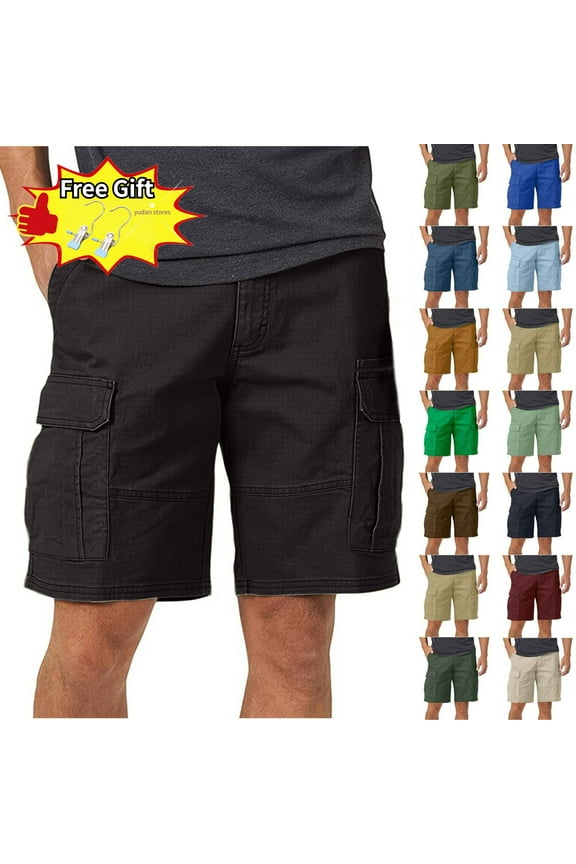 Men's Classic Cargo Stretch Short Men Pocket Solid Color Casual Five Point Casual Shorts,Beige XL