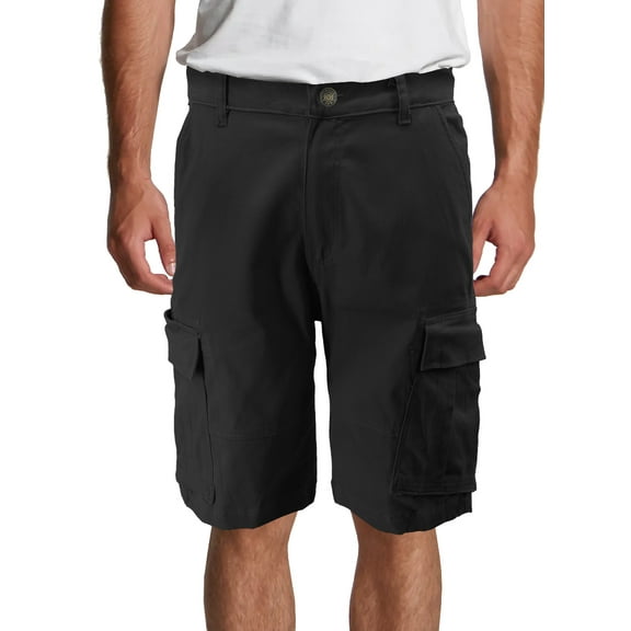 Men's Classic Casual Lightweight Utility Multi Pocket Cargo Shorts (Black, 32)