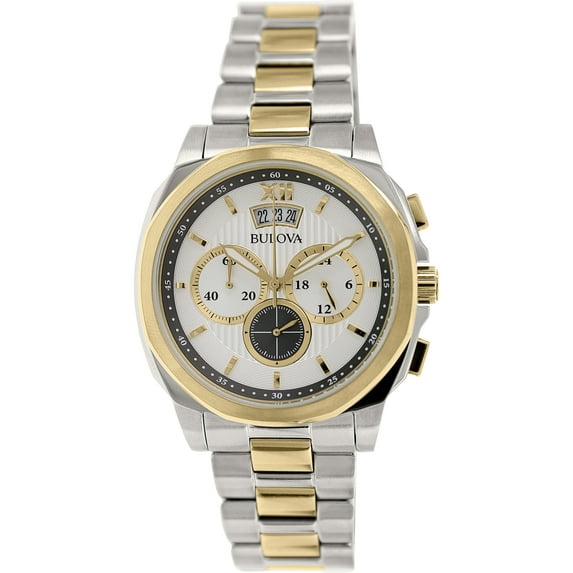 Men's Classic Chronograph Two-Tone Steel Silver-Tone Dial Movement: Quartz