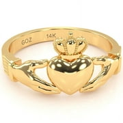 Men's Classic Claddagh Ring In Solid 14k Yellow Gold