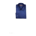 thumbnail image 1 of Men's Classic Collar Shirt, 100% Cotton Satin Fabric Stylish Navy Blue Shirt, 1 of 3