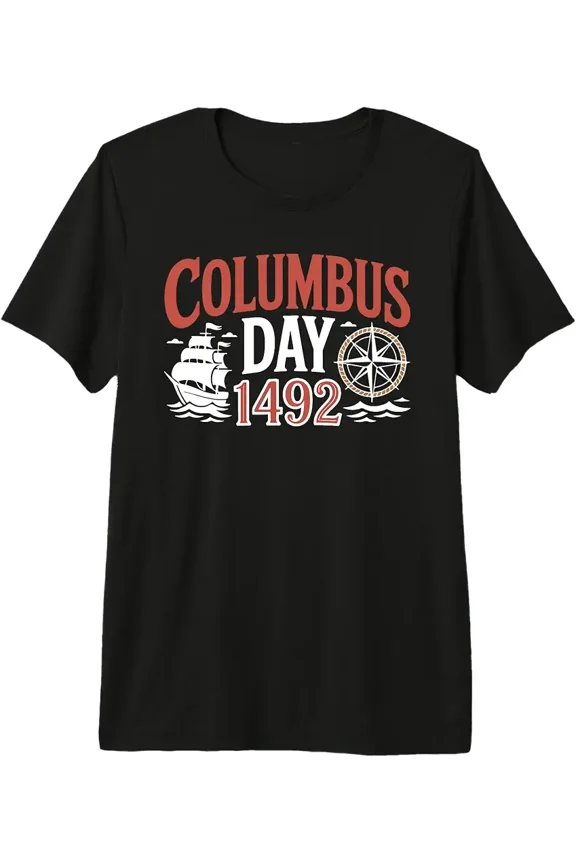 Men's Classic Columbus Day 1492 Graphic T-Shirt