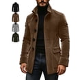 thumbnail image 1 of Men's Classic Corduroy Jacket Button Front Lapel Long Sleeve Business Jacket, 1 of 6