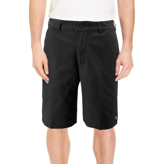 Men's Classic Cotton Regular Fit Embroidered Casual Fashion Chino Shorts (Black, 40)