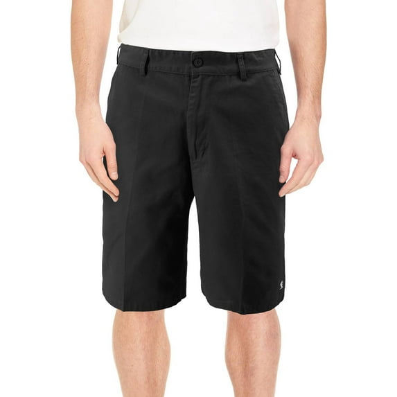 Men's Classic Cotton Regular Fit Embroidered Casual Fashion Chino Shorts (Black, 46)