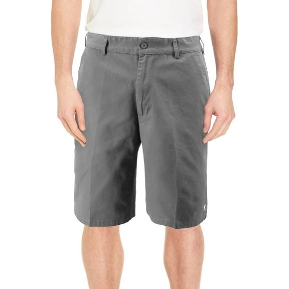Men's Classic Cotton Regular Fit Embroidered Casual Fashion Chino Shorts (Charcoal, 30)