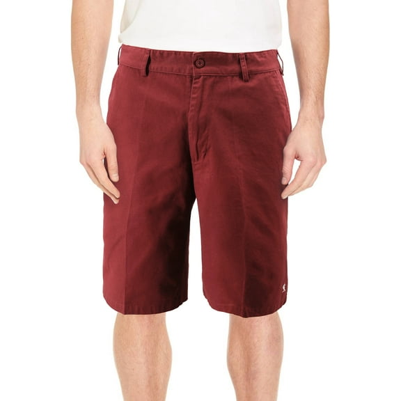 Men's Classic Cotton Regular Fit Embroidered Casual Fashion Chino Shorts (Merlot, 40)