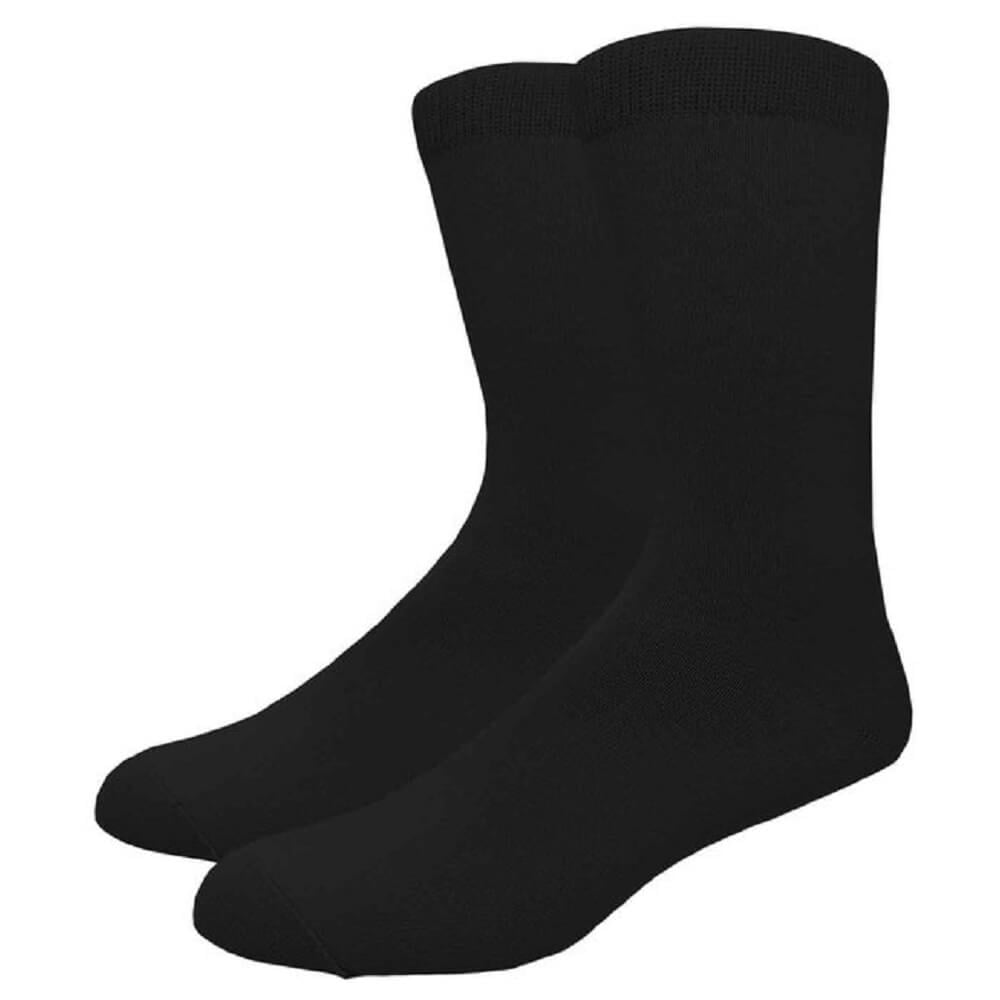 12 Pack of Daily Basic Men Black Solid Plain Dress Socks (9-11