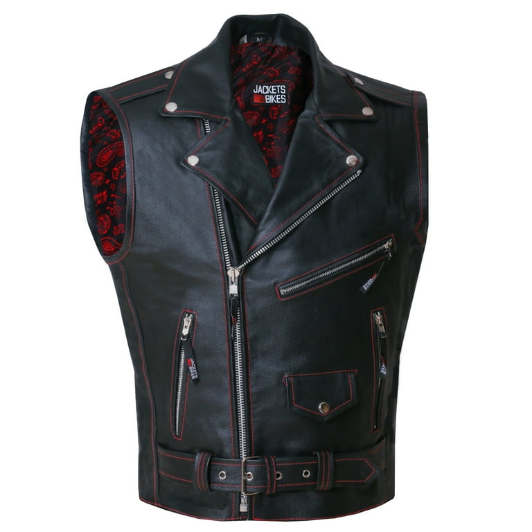 Mens leather riding vest hot sale