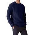 thumbnail image 1 of Men's Classic Crew Neck Plaid Knitted Sweater Casual Long Sleeve Checkered Pullover, 1 of 5