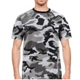 thumbnail image 1 of Men's Classic Crewneck Camouflaged Pattern Shirt Lightweight Army T-shirt (Grey, L), 1 of 3