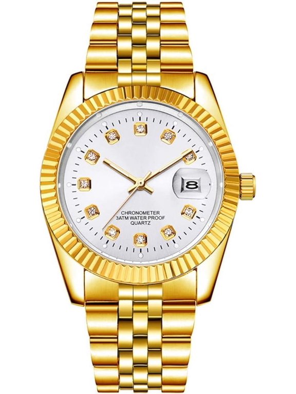Men's Classic Design Analog Quartz Watches Fashion Business Watch Stainless Steel Waterproof Date Casual Wrist Watch for Men