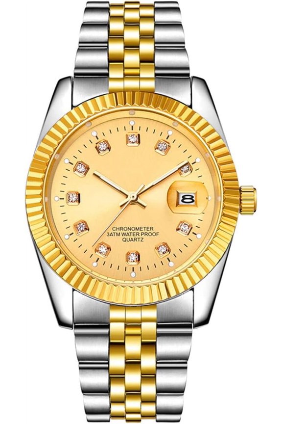 Men's Classic Design Analog Quartz Watches Fashion Business Watch Stainless Steel Waterproof Date Casual Wrist Watch for Men