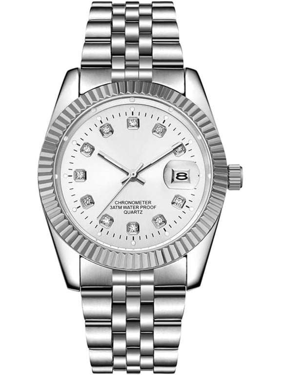Men's Classic Design Analog Quartz Watches Fashion Business Watch Stainless Steel Waterproof Date Casual Wrist Watch for Men