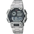 Men's Classic Digital World Time Bracelet Watch, Silver - AE1400WHD-1AV ...