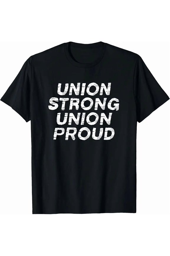 Men's Classic Distressed Union Strong Proud Graphic T-Shirt