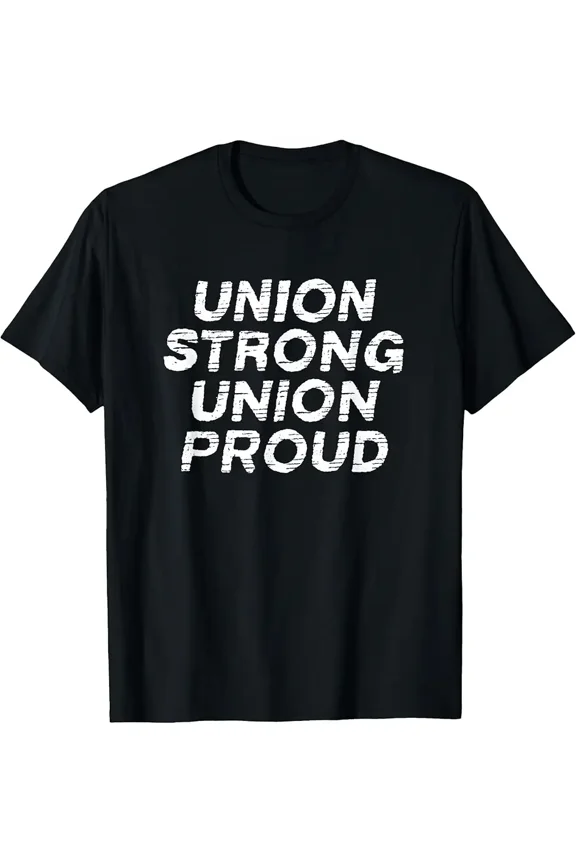 Men's Classic Distressed Union Strong Proud Graphic T-Shirt