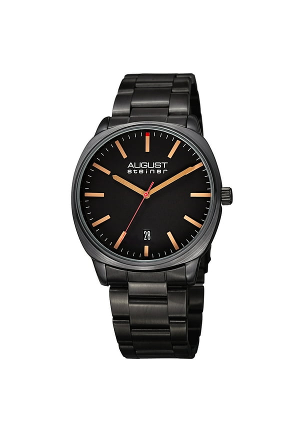 Men's Classic Easy-to-Read Stainless Steel Black Bracelet Watch