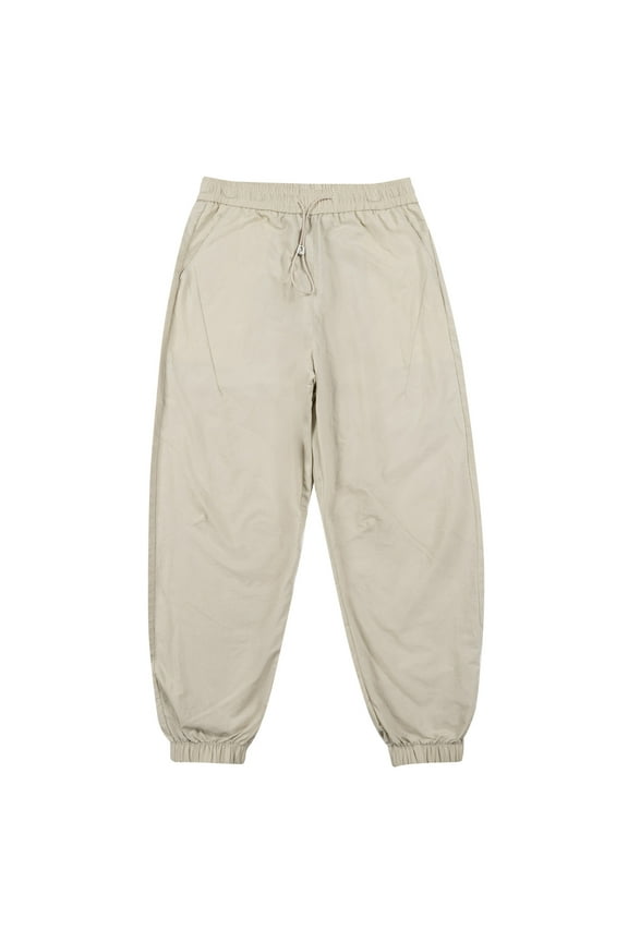 Men's Classic-FIT Fashion Solid Casual Elastic Waist Pocket Trousers Sport Pants Sweatpants for Men Khaki XL