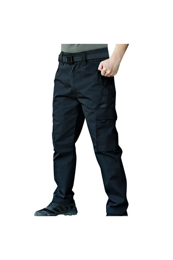 Men's Classic-FIT Pants Pocket Water Ripstop Hiking Pants Lightweight Cargo Fishing Military Pants Spring/Summer Pants for Men Black 3XL