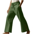 thumbnail image 1 of Men's Classic-FIT Solid Casual Fashion Pockets Elastic Waist Long Pants Trousers Pantalones Para Hombre Army Green S, 1 of 6