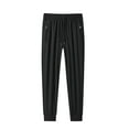 thumbnail image 1 of Men's Classic-FIT Summer Solid Color Pocket Drawstring Pants Spring/Summer Pants for Men Black XL, 1 of 7