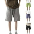 thumbnail image 1 of Men's Classic-Fit 9" Chino Shorts Shorts Men Cargo Men Solid Color Casual Fashion Loose Drawstring Exercise Short Pants Purple M, 1 of 7