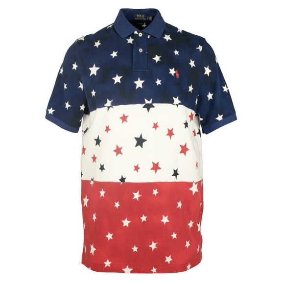Men's Classic-Fit Americana Star Mesh Polo Shirt NMlt Medium