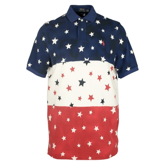 Men's Classic-Fit Americana Star Mesh Polo Shirt NMlt Medium