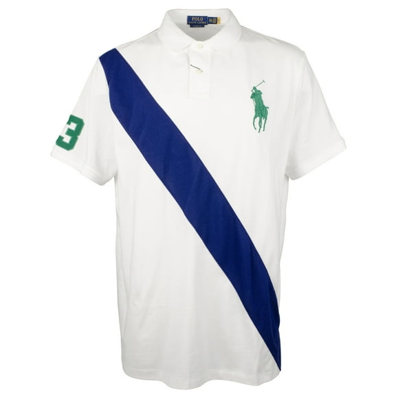 Men's Classic Fit Big Pony Mesh Short Sleeve Polo Shirt Wht X-Large