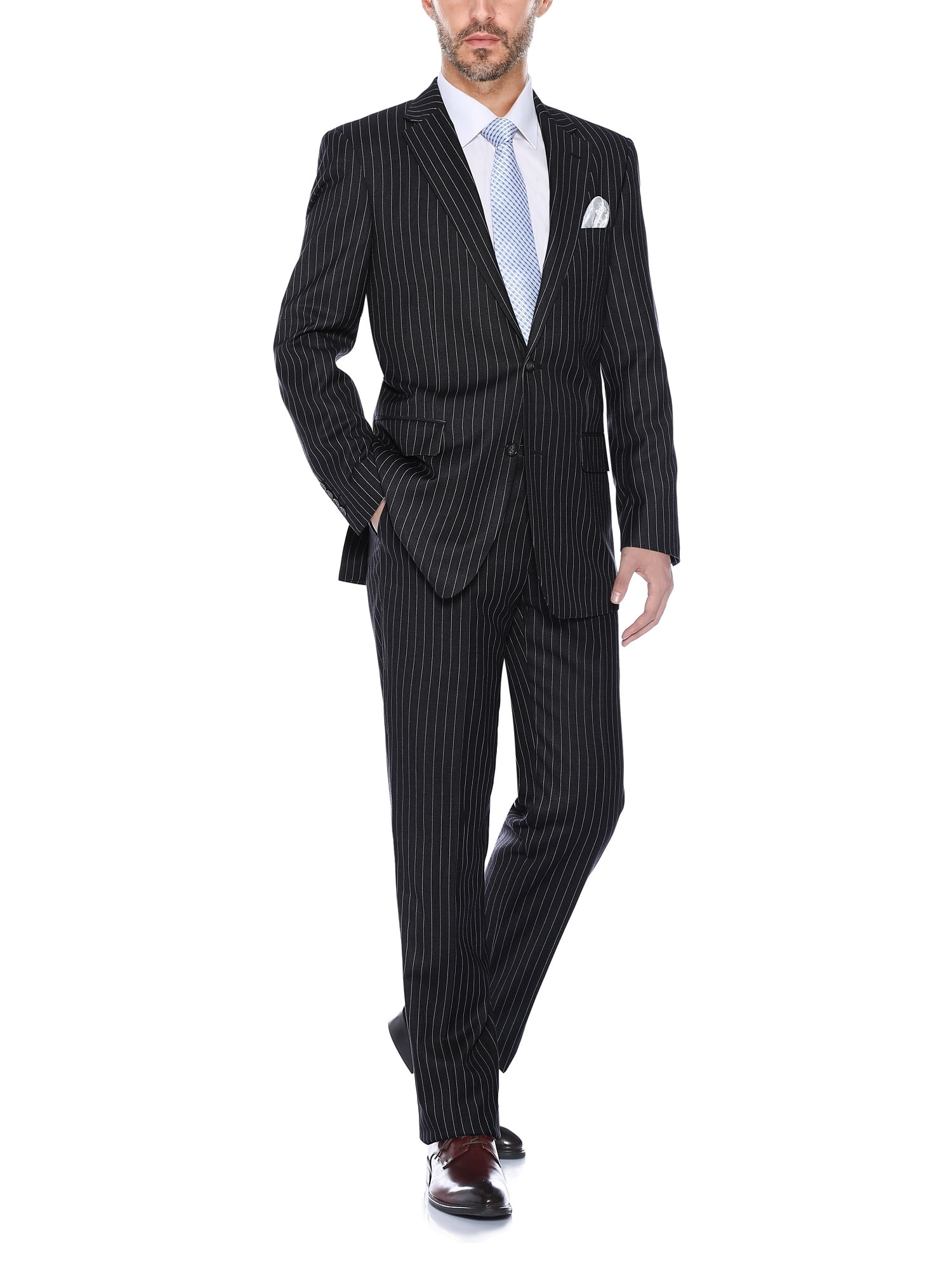 Pinstripe Suits for Men,2 Piece Pinstripe Suit,Pinstripe Blazer Men,Pants  for Men Work Casual,Black (34) XXS at  Men's Clothing store