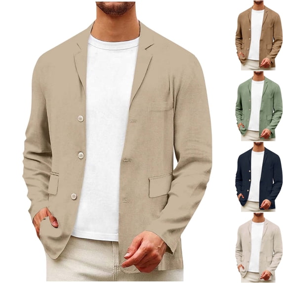 Men's Classic Fit Casual Blazer Jacket Single Breasted Notch Lapel Textured Sport Coat Wrinkle Free for Business Dinner Wedding Office with Pockets, Yellow, XXL