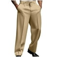 thumbnail image 1 of Men's Classic Fit Dress Pants Pleated Flat Front Straight Leg Casual Golf Business Work Pants Lightweight Comfort Trousers, 1 of 5