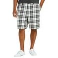 thumbnail image 1 of Men's Classic Fit Flat Front Cotton Plaid Stripe Pattern Lightweight Shorts (Plaid Grey, 54), 1 of 3