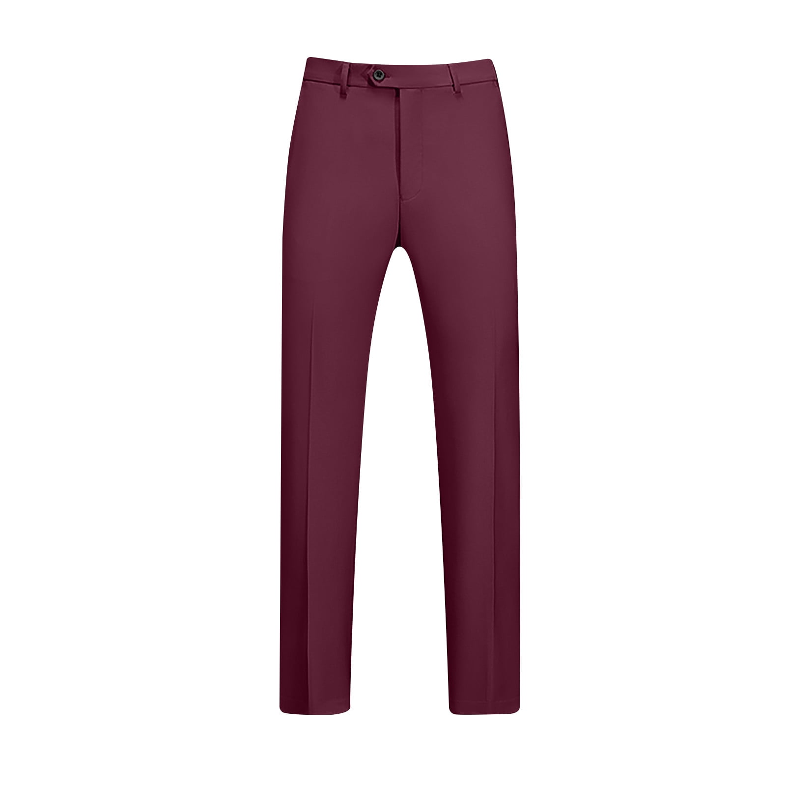 Men's Classic Fit Flat Front Dress Pants Expandable Waist Suit Button ...