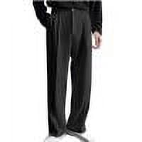 Men's Classic Fit Flex Waist Flat Front Dress Pants Black - Walmart.com