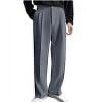 Men's Classic Fit Flex Waist Flat Front Dress Pants Gray