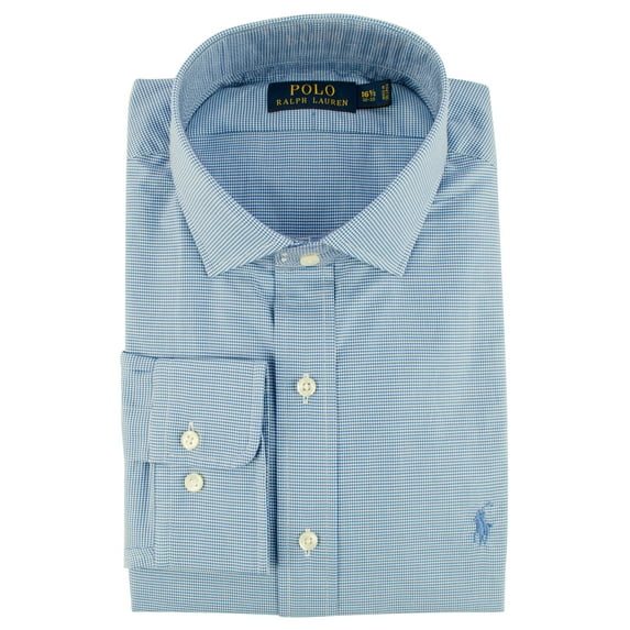 Men's Classic Fit Herringbone Dress Shirt-BluW-15-34/35