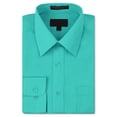 thumbnail image 1 of Men's Classic Fit Long Sleeve Wrinkle Resistant Button Down Premium Dress Shirt (Aqua,L), 1 of 4