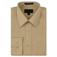 thumbnail image 1 of Men's Classic Fit Long Sleeve Wrinkle Resistant Button Down Premium Dress Shirt (Beige, 3XL), 1 of 4